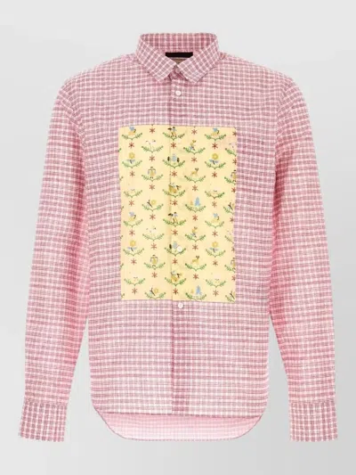 Prada Cotton Shirt Featuring Button-down Collar In Pink
