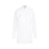 Prada Crystal-button White Cotton Shirt In White