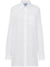Prada Cotton Shirt Minidress In White
