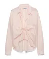 Prada Lace-up Cotton Shirt In Neutral