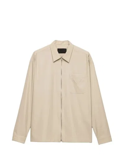 Prada Cotton Shirt In Nude