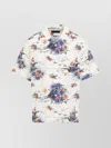 Prada Floral Print Short-sleeved Shirt In Grey
