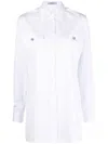 Prada Crystal-button White Cotton Shirt In White