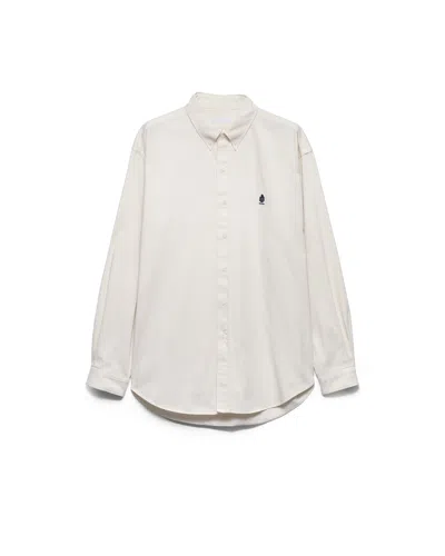 Prada Cotton Shirt In Neutral