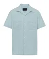 Prada Chambray Shirt In Blue