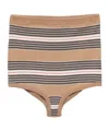 Prada Striped Ribbed Mini Shorts