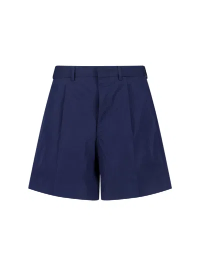 Prada Cotton Shorts In Blue