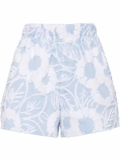 Prada Cotton Shorts In Blue
