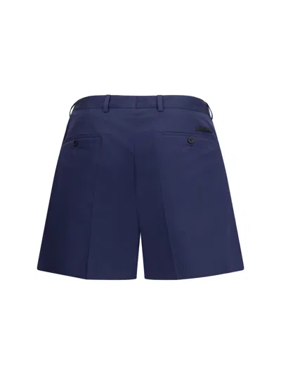 Prada Cotton Shorts In Navy