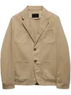 Prada Cotton Pocket-detail Relaxed Blazer In Neutrals