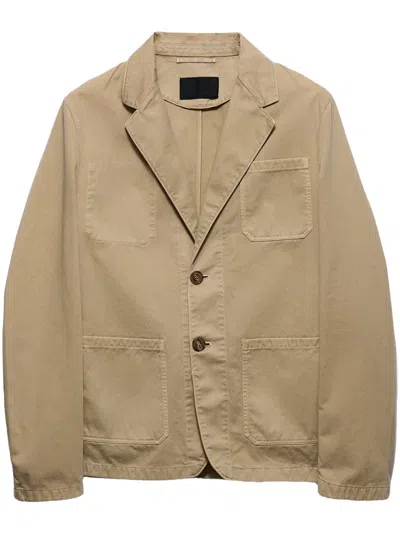PRADA COTTON SINGLE-BREASTED BLAZER