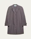 Prada Single-breasted Double Poplin Coat In Gray