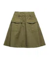 Prada Womens Green Flared Patch-pockets Cotton Cargo Skirt In Military Green