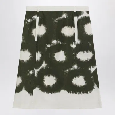 Prada Cotton Skirt With Military Green Pattern