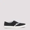 Prada Lace Up Sneakers Contrast Trim Rubber Sole In Black
