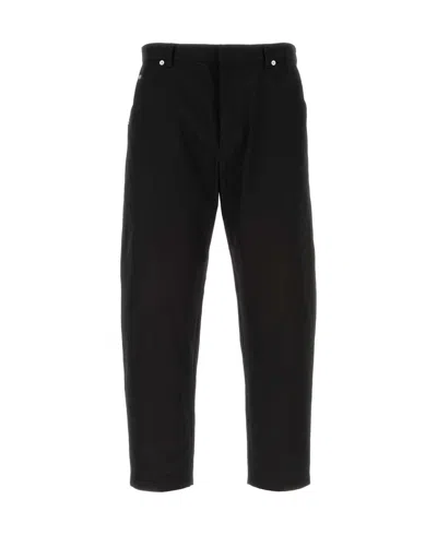 Prada Cotton Straight Pants In Black