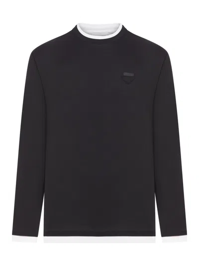 Prada Cotton Sweater In Black
