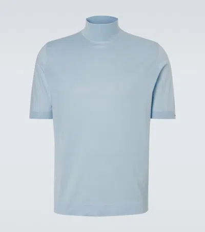 Prada Cotton Sweater In Blue