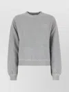 Prada Womens Grey Logo-print Round-neck Cotton Sweatshirt In Black
