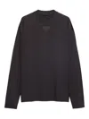Prada Mens Grey Long-sleeved Cotton T-shirt