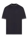 Prada Men Double Layer T-shirt In Blue