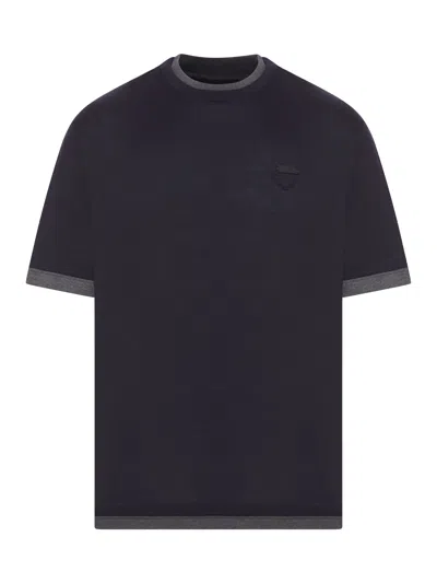 Prada Cotton T-shirt In Blue