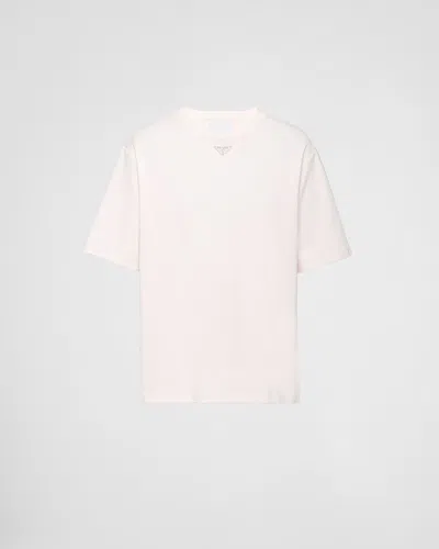Prada Cotton T-shirt In Pink