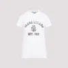 Prada Stamped Logo Crew Neck T-shirt In Bianco