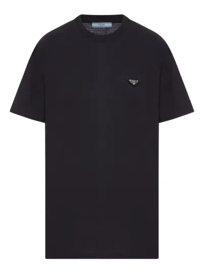 Prada Cotton T-shirt In Black