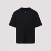Prada Black Cotton T-shirt With Minimalist Design And Logo Detail In Black