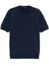Prada Short-sleeve Wool Jumper In Blue