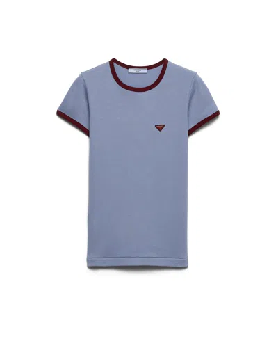 Prada T-shirt Aus Baumwolle In Blue