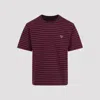 Prada Striped Cotton Crew Neck T-shirt In D Rosso Blu