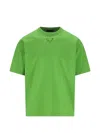 Prada Green Solid Crew Neck T-shirt In Green