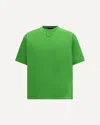 Prada Green Solid Crew Neck T-shirt In Green