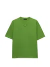 Prada Green Solid Crew Neck T-shirt In Green