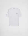 Prada Mens White Logo-print Dropped-shoulder Cotton-jersey T-shirt Xl In White