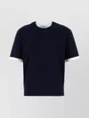 Prada Cotton T-shirt With Contrast Trim And Crew Neck In Blue