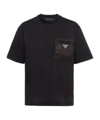 Prada Cotton T-shirt With Nylon Pocket