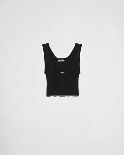 Prada Tanktop Aus Baumwolle In Black
