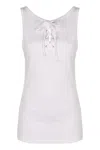 Prada White Cotton Jersey Top In White