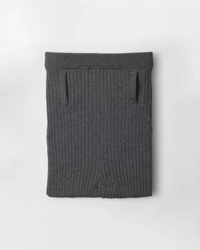 Prada Cotton Tights In Grey