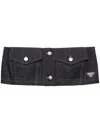 Prada Crop-top Aus Selvedge-denim In Blue