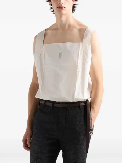 Prada Cotton Top In White