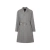 Prada Black Embroidered Cotton Overcoat In Black