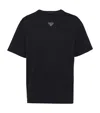 Prada Triangle Logo Oversized T-shirt In Black