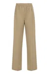 Prada Pantalone Dalla Gamba Ampia In Cotone Beige Donna In Beige