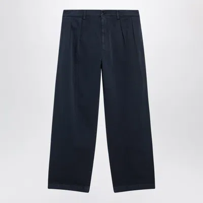 Prada Cotton Trousers In Blue
