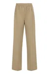 Prada Beige Cotton Wide-leg Pant In Brown