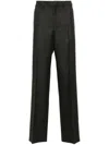 Prada Prince Of Wales Checked Wool Trousers In Grey